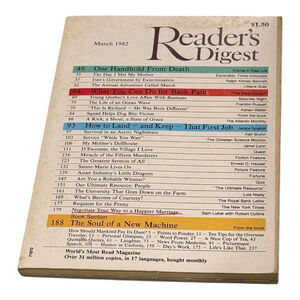 Vintage Reader's Digest Magazine March 1982 The Soul Of A New Machine Issue